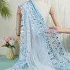 Polyester Snowflake Pattern Gauze Stained Silver Fabric AJEW-WH0314-911A-3