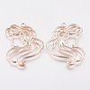 Alloy Open Back Bezel Pendants PALLOY-P166-34RG-2