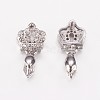 Long-Lasting Plated Brass Micro Pave Cubic Zirconia Ice Pick Pinch Bails X-ZIRC-F069-22P-2
