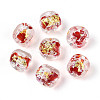 Handmade Foil Lampwork Beads Strands FOIL-T008-04F-2