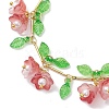 Flower Glass & Acrylic Charm Bracelets BJEW-JB10443-03-3