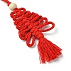 3Pcs 3 Colors Handmade Macrame Cotton Christmas Tree Pendant Decoration HJEW-JM02708-5