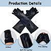 Half Finger Patent Leather Shiny Fingerless Gloves AJEW-WH20080-06B-4
