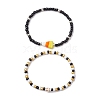 2Pcs 2 Styles Halloween Glass Seed Beaded Stretch Bracelet Sets BJEW-JB10526-1