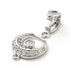 Flat Round Brass Clear Cubic Zirconia Fold Over Clasps KK-G425-01P-3