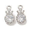 Brass Micro Pave Cubic Zirconia Charms KK-L075-014P-1