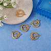 5Pcs Brass Micro Pave Clear Cubic Zirconia Pendants ZIRC-SZ0002-89-4