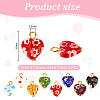 24Pcs 8 Colors Millefiori Glass Pendants PALLOY-PH01845-4