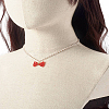 Bowknot Transparent Acrylic Pendant Necklaces X1-NJEW-TA00002-6