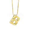 Brass Micro Pave Clear Cubic Zirconia Initial Pendant Necklaces FS-WGF17D9-07-1