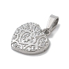 Ion Plating(IP) 304 Stainless Steel Micro Pave Cubic Zirconia Pendants STAS-Z107-04P-03-2