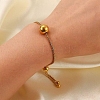 304 Stainless Steel Round Ball Charm Box Chain Slider Bracekets for Women MP4435-4-5