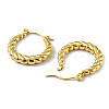 Ion Plating(IP) 304 Stainless Steel Twist Teardrop Hoop Earrings for Women EJEW-I284-10G-2