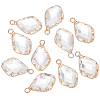 10Pcs Rhombus Glass Pendants FIND-BC0013-18-1