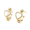 Shell Heart Stud Earrings EJEW-K287-01G-B-2