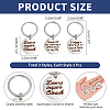 ARRICRAFT 6Pcs 3 Style 304 Stainless Steel Lettering Keychains KEYC-AR0001-05-2
