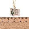 Brass Enamel Book Pendant Necklaces for Women KK-CBAF5B9-01G-05-3