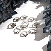 9Pcs 9 Styles Aniaml Alloy Spider & Snake & Bat & Flower Finger Rings Sets for Women PW-WG5EE65-01-2