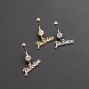 316L Surgical Stainless Steel Clear Cubic Zirconia Jiessiee Letter Dangle Bell Rings WGB741B-01-1