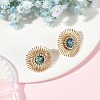 Paua Shell & Brass Stud Earrings for Women EJEW-JE07473-02-1