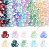 100Pcs 10 Colors Baking Paint Transparent Glass Bead Caps DGLA-FS0004-28-1