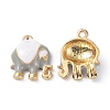 Elephant Alloy Enamel Pendants ENAM-B045-01LG-02-2