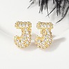 Brass Micro Pave Cubic Zirconia Stud Earrings EJEW-Z091-04G-J-5