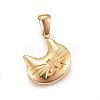 304 Stainless Steel Kitten Pendants STAS-P209-29G-1