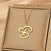 304 Stainless Steel Heart Initial Pendant Necklaces for Women Men FS-WG51A4F-01-1
