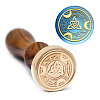 Brass Wax Seal Stamp with Handle AJEW-WH0184-1057-5