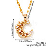 Shiny Brass Clear Cubic Zirconia Pendant Necklaces for Women YA7820-1-2