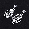 201 Stainless Steel Dangle Stud Earrings EJEW-T008-JN750-1