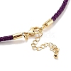 Braided Round Imitation Leather Bracelets Making BJEW-H610-01G-10-2