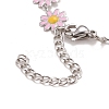 Enamel Daisy Link Chain Necklace NJEW-P220-01P-05-4