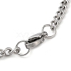 304 Stainlessa Steel Curb Chain Pendant Necklaces NJEW-H034-06P-3