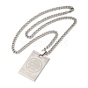 304 Stainless Steel Islamic Allah Rectangle Twisted Chain Necklaces NJEW-Q002-07G-2