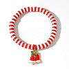 Elegant Christmas Handmade Polymer Clay Heishi Beaded Stretch Bracelets MV9996-4-1