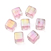 UV Plating Transparent Acrylic European Beads OACR-F004-10F-2