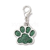 6Pcs 6 Colors Dog Paw Print Alloy Enamel Pendant Decorations HJEW-JM02587-4