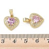 Valentine's Day Brass Micro Pave Pearl Pink Cubic Zirconia Charms KK-A299-14G-3