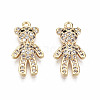 Brass Micro Pave Clear Cubic Zirconia Pendants KK-T056-80G-NF-1