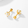 Elegant Stainless Steel Imitation Pearl Stud Earrings YB9526-5