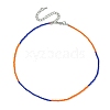 Faceted Rondelle Glass Beaded Necklace for Women NJEW-M208-02C-3