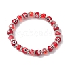 4Pcs 4 Colors Evil Eye Handmade Lampwork & Electroplated Glass Stretch Bracelet Sets BJEW-TA00520-3