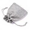 Polyester Imitation Burlap Packing Pouches Drawstring Bags X-ABAG-R004-14x10cm-11-2