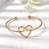 304 Stainless Steel Cuff Bangles for Women BJEW-Z150-02G-01-2
