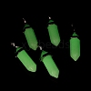 Luminous/Glow Bullet Glass Pointed Pendants GLAA-K058-01P-02-2