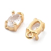 Brass Micro Pave Clear Cubic Zirconia Charms KK-G516-28G-2