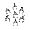 CZ Brass Micro Pave Cubic Zirconia Horse Shoe Charms ZIRC-L018-13B-1