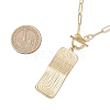 304 Stainless Steel Wood Grain Textured Rectangle Pendant Necklaces NJEW-JN05155-3